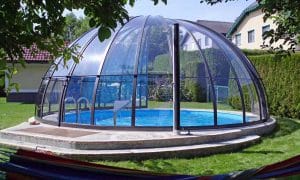 Swimming pool domes and hot tub